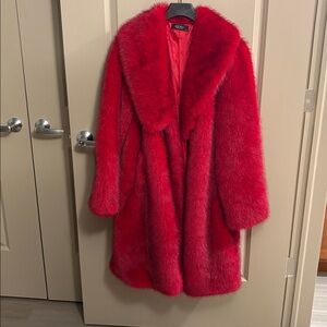Akira  Women’s Vibrant Red Faux Fur